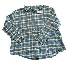 Vineyard Vines Mens 3XB Shirt NWT Plaid Blue Green Twill Long Sleeve Button Up